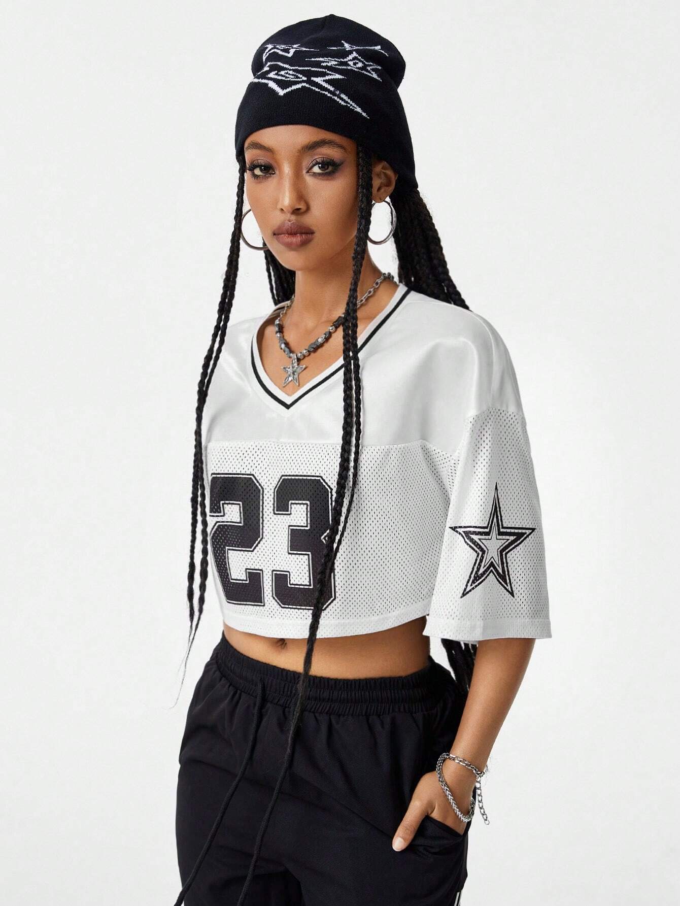 Vintage Soccer Jersey Letter Print T-Shirt