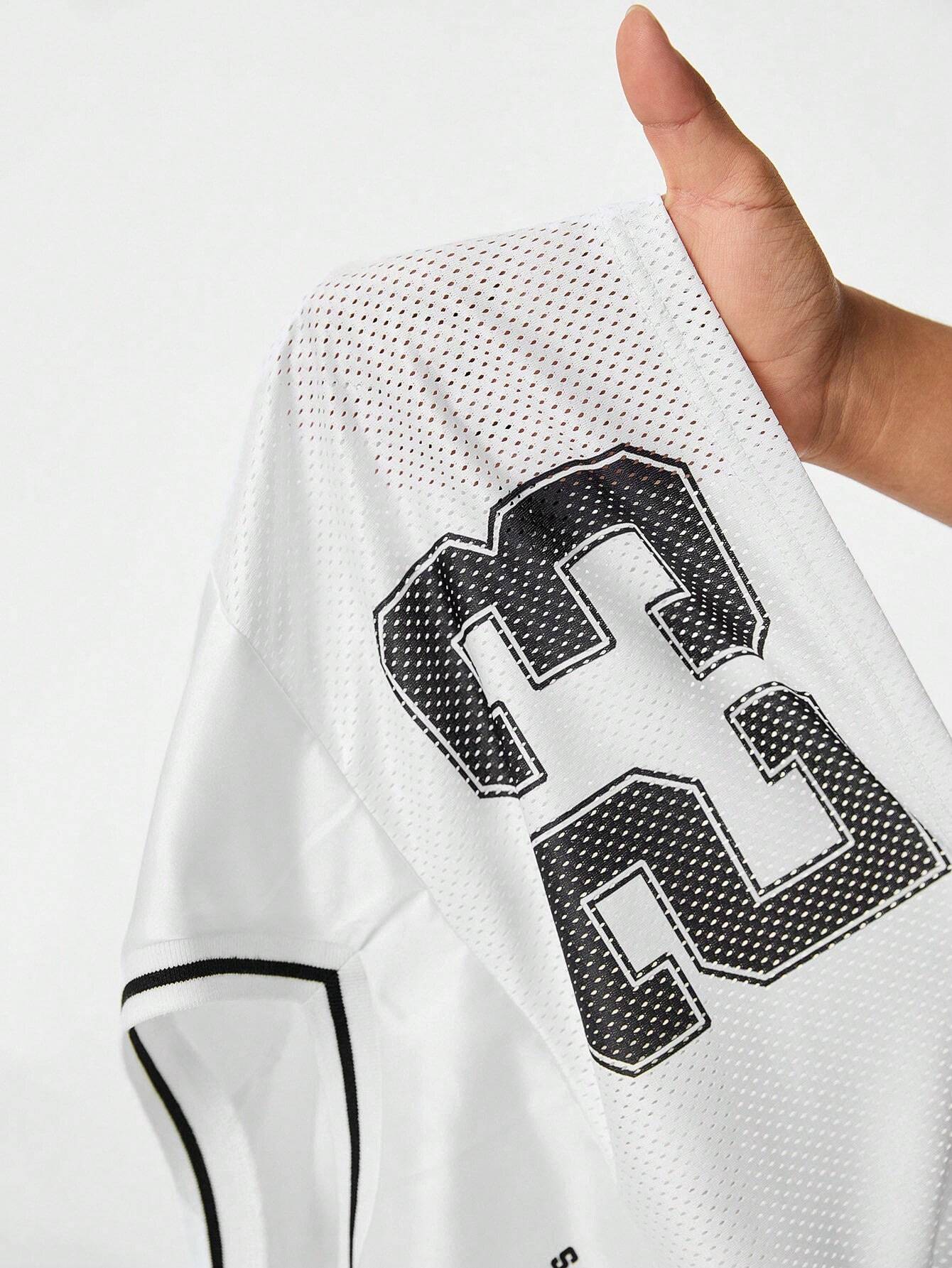 Vintage Soccer Jersey Letter Print T-Shirt