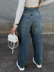 Street Ripped Design Straight Jeans