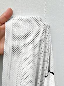 Street Racing Satin Letter Star Print Oversized Jersey