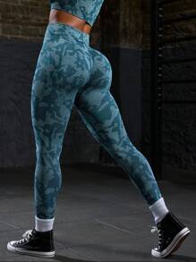 Autumn Full Print Elastic Sports Leggings