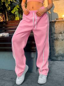 Drawstring Waist Elastic Waistband Pants