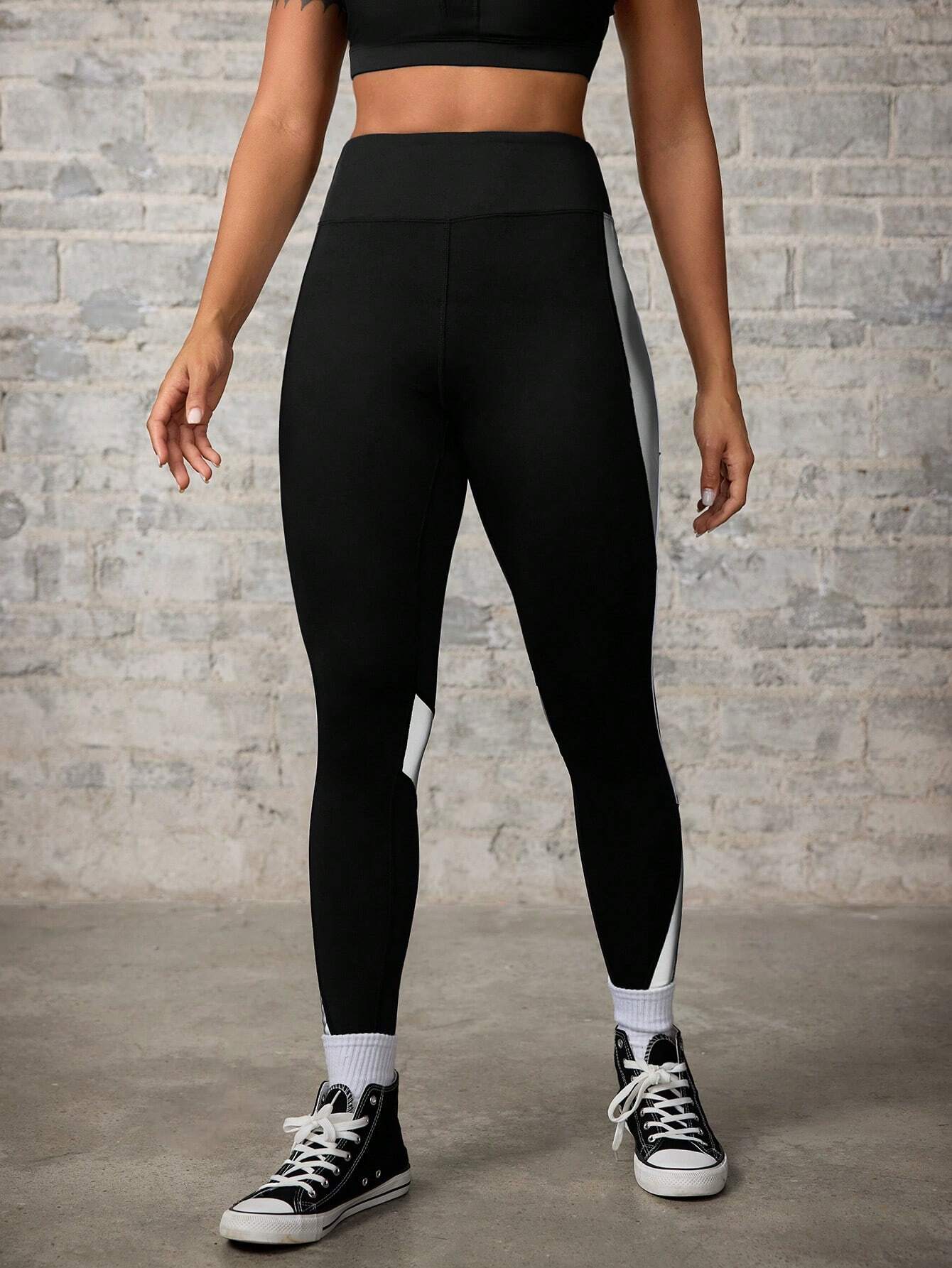 Colorblock Patchwork High Waist Seamless Sports Leggings