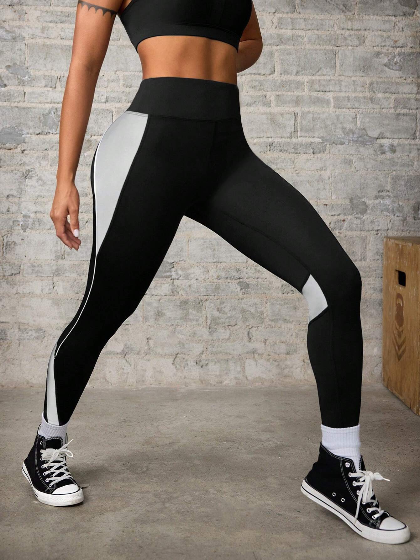Colorblock Patchwork High Waist Seamless Sports Leggings