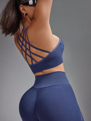Seamless High Elastic Netted Structure Sports Bra