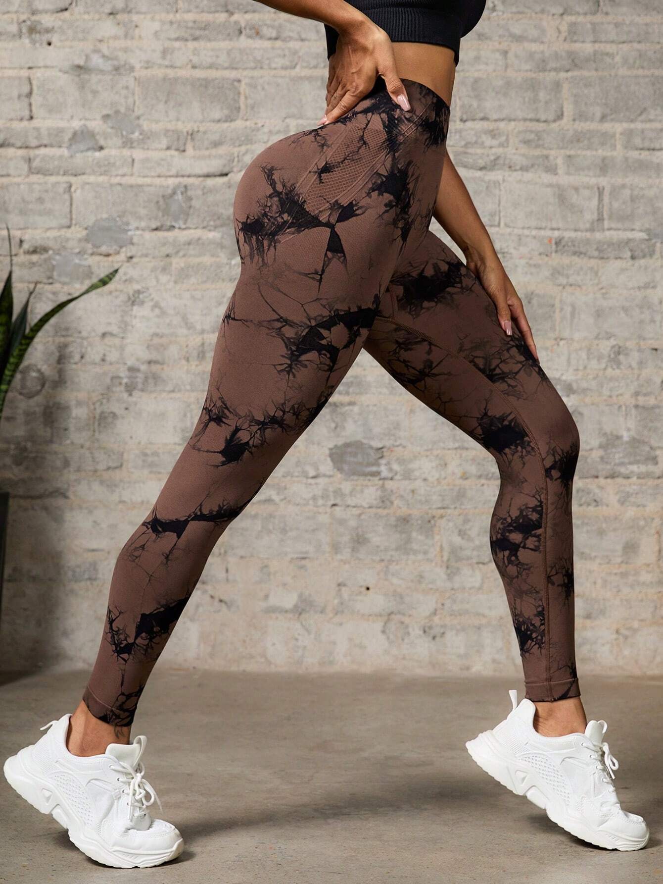 Tie-Dye Print High Waist Elastic Waist Sports Leggings