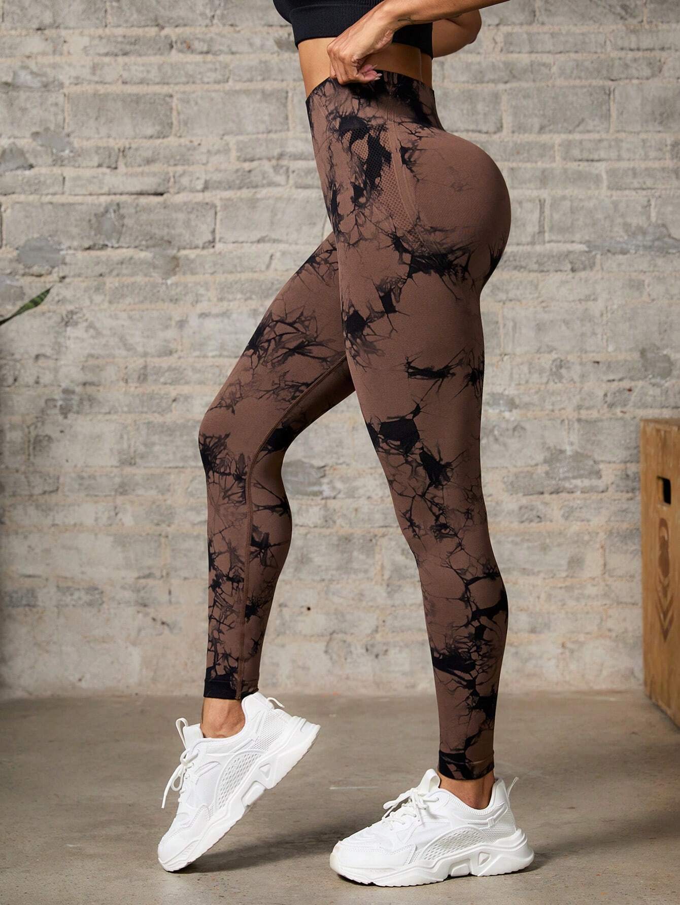 Tie-Dye Print High Waist Elastic Waist Sports Leggings