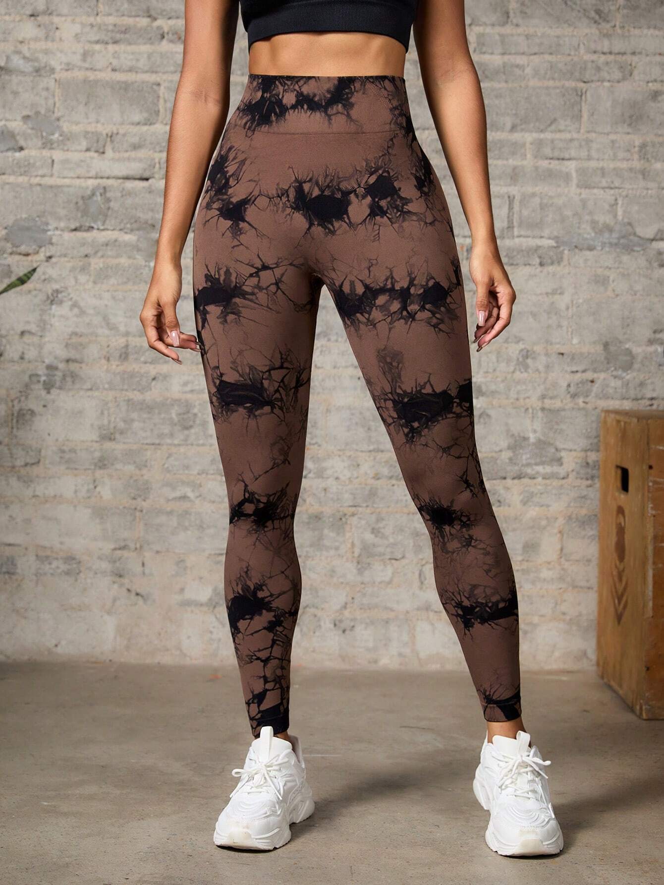 Tie-Dye Print High Waist Elastic Waist Sports Leggings