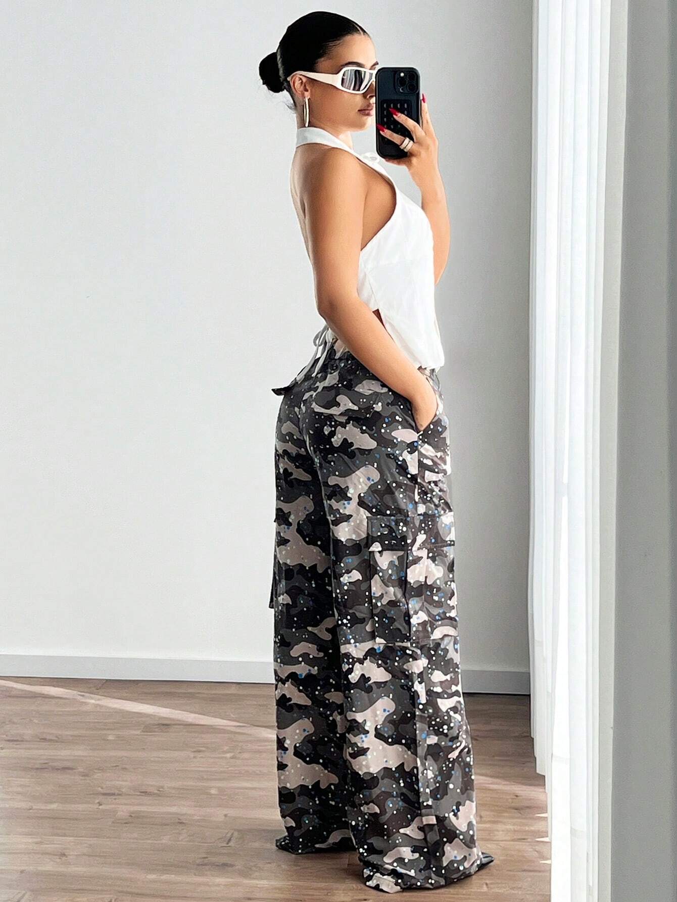Retro Camouflage Big Pocket Cargo Pants