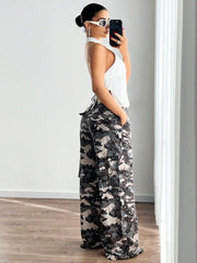 Retro Camouflage Big Pocket Cargo Pants