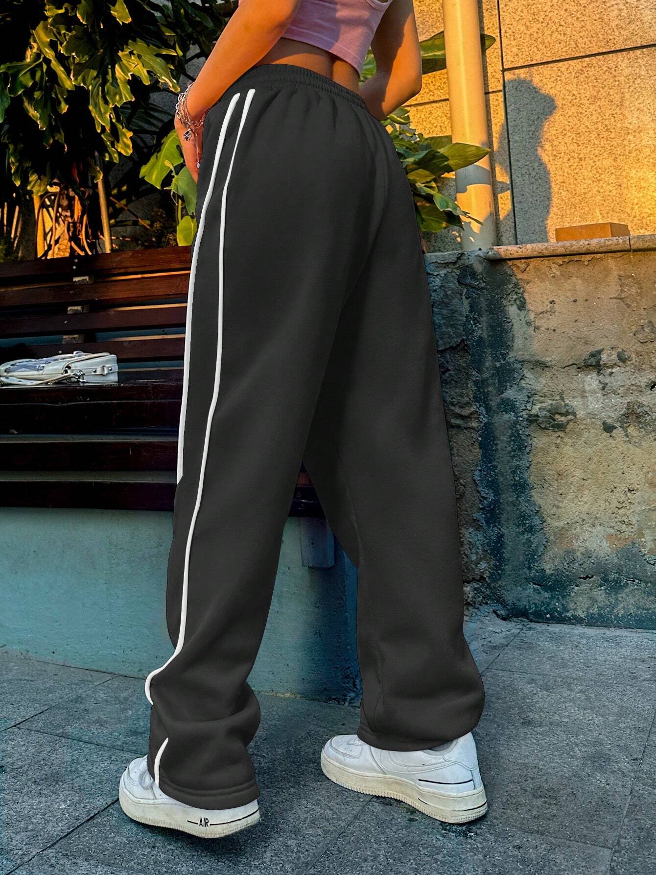 Drawstring Waist Elastic Waistband Pants