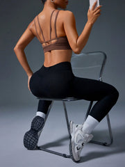 Solid Color Hollow Back Seamless Sports Bra