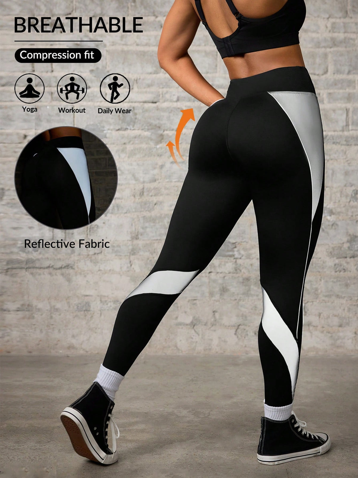 Colorblock Patchwork High Waist Seamless Sports Leggings