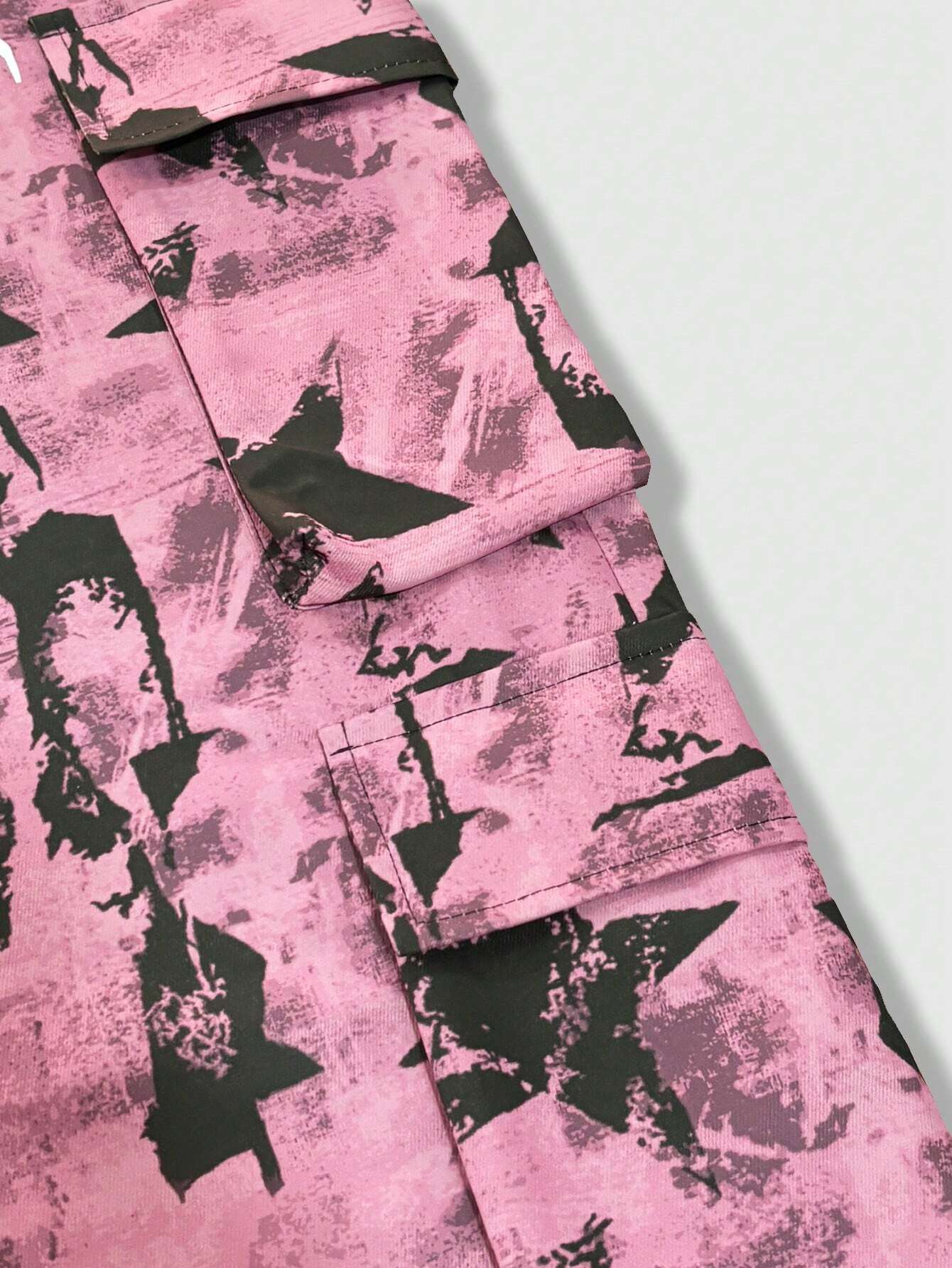 Tie Front Print Pocket Casual Pants