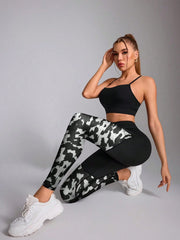 Print Patchwork High Waist Leggings