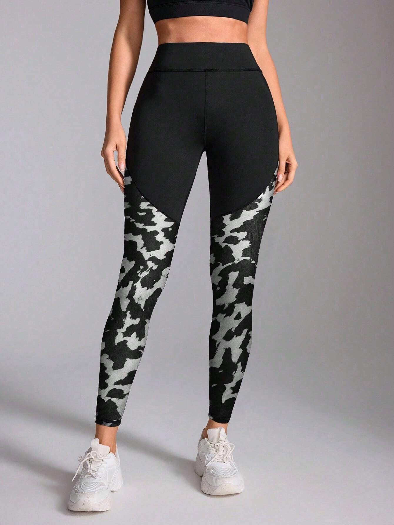 Print Patchwork High Waist Leggings