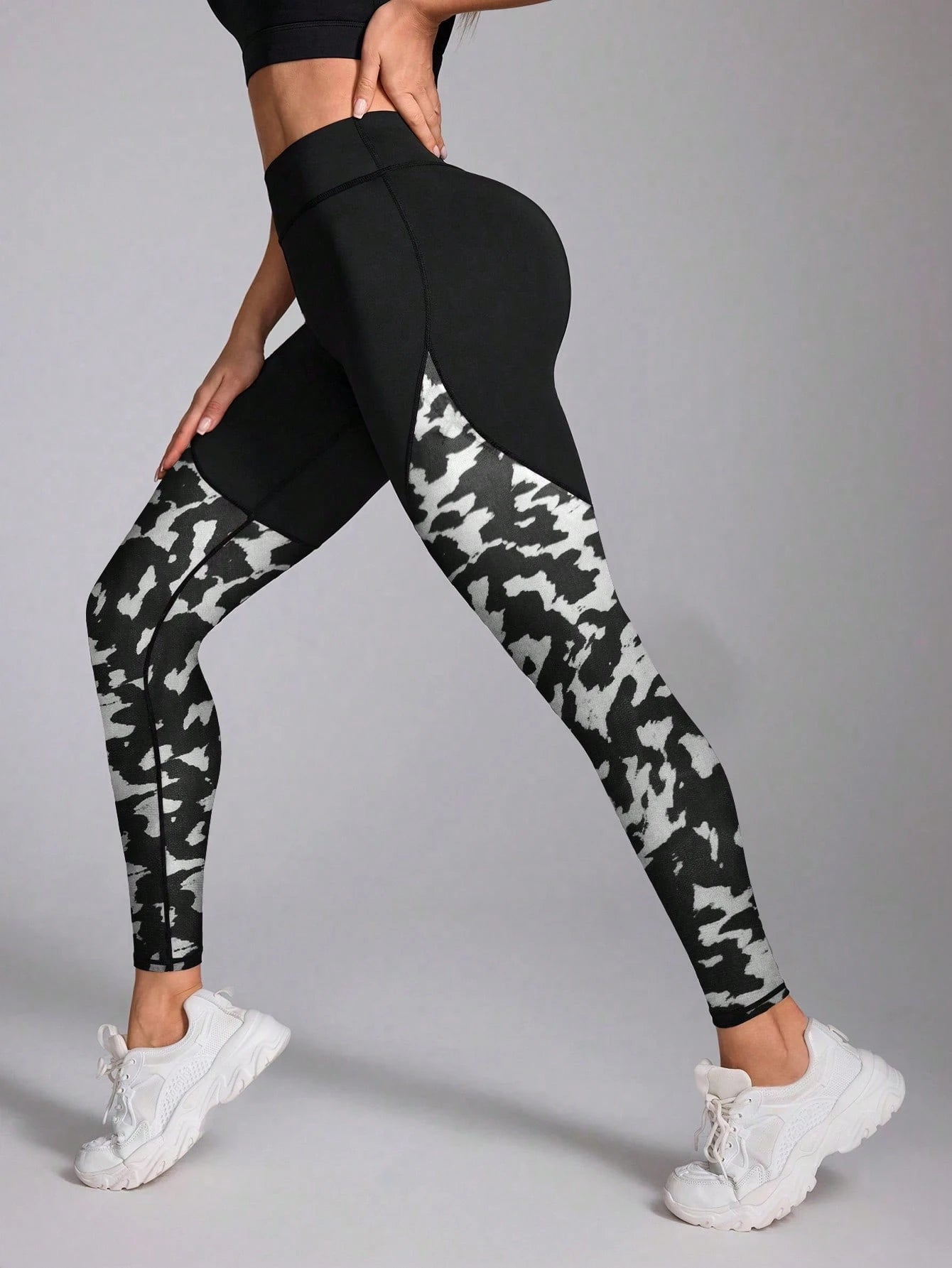 Print Patchwork High Waist Leggings