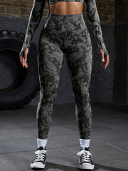 Autumn Full Print Elastic Sports Leggings