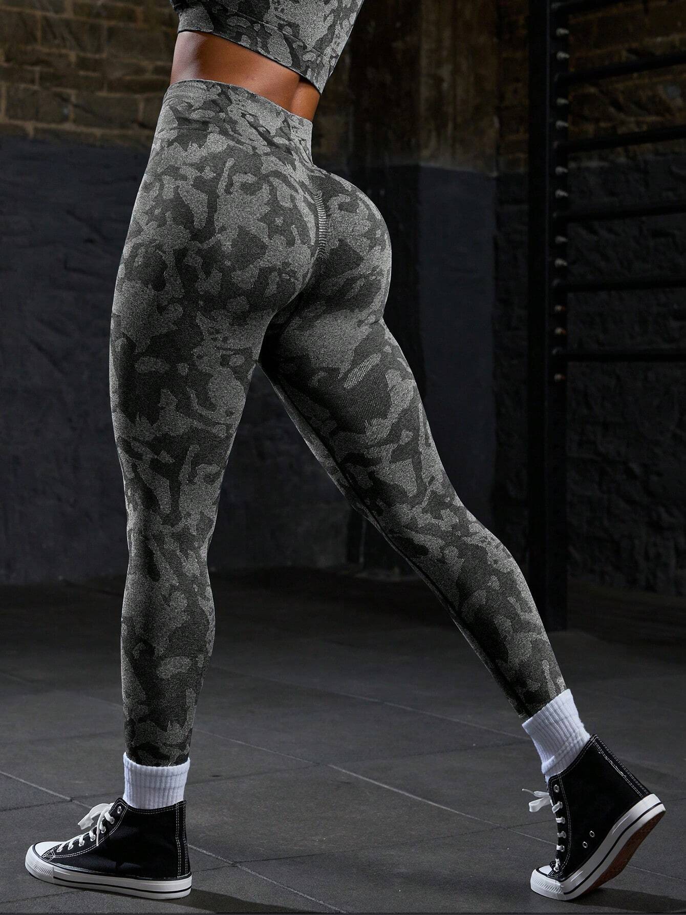 Autumn Full Print Elastic Sports Leggings