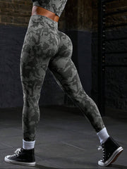 Autumn Full Print Elastic Sports Leggings