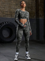 Autumn Full Print Elastic Sports Leggings