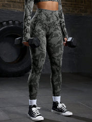 Autumn Full Print Elastic Sports Leggings