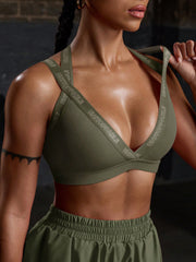 Letter Printed Fitness Activewear Sports Bra