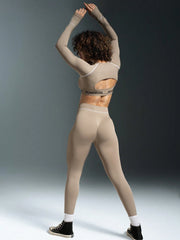 High Waist Seamless Contrast Striped Leggings