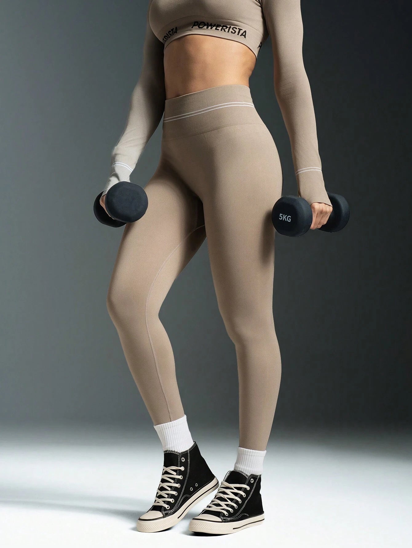 High Waist Seamless Contrast Striped Leggings