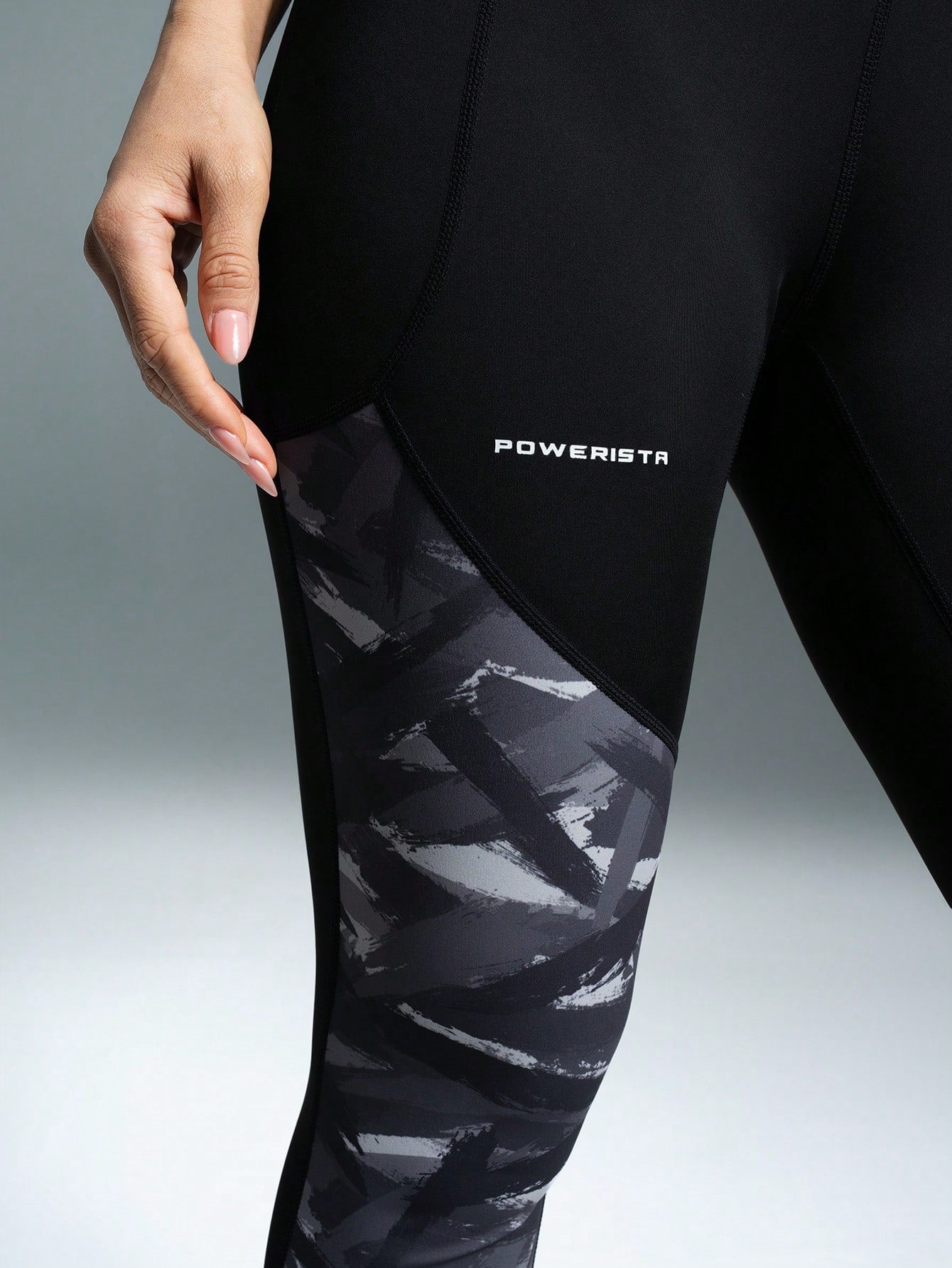 Letter Print High Waist Workout Leggings