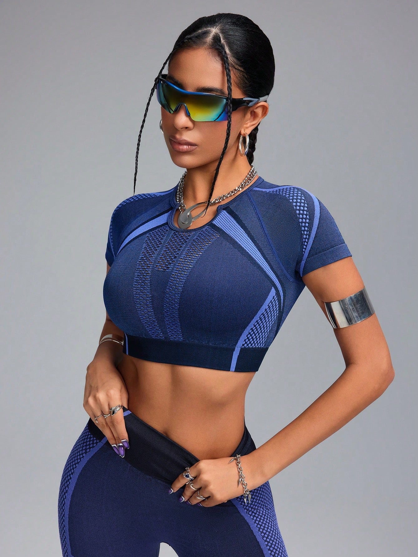 3d  High Elastic Seamless Mesh Breathable Sculpting T-Shirt