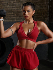 Letter Printed Fitness Activewear Sports Bra