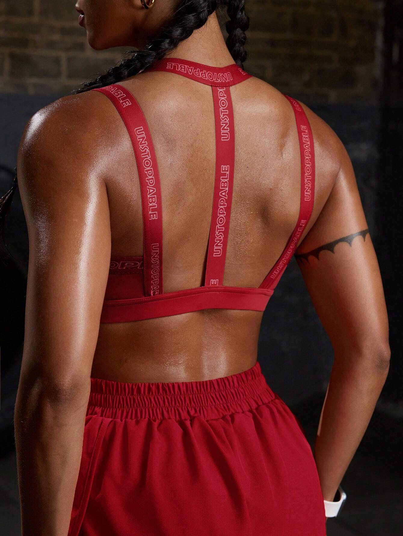 Letter Printed Fitness Activewear Sports Bra