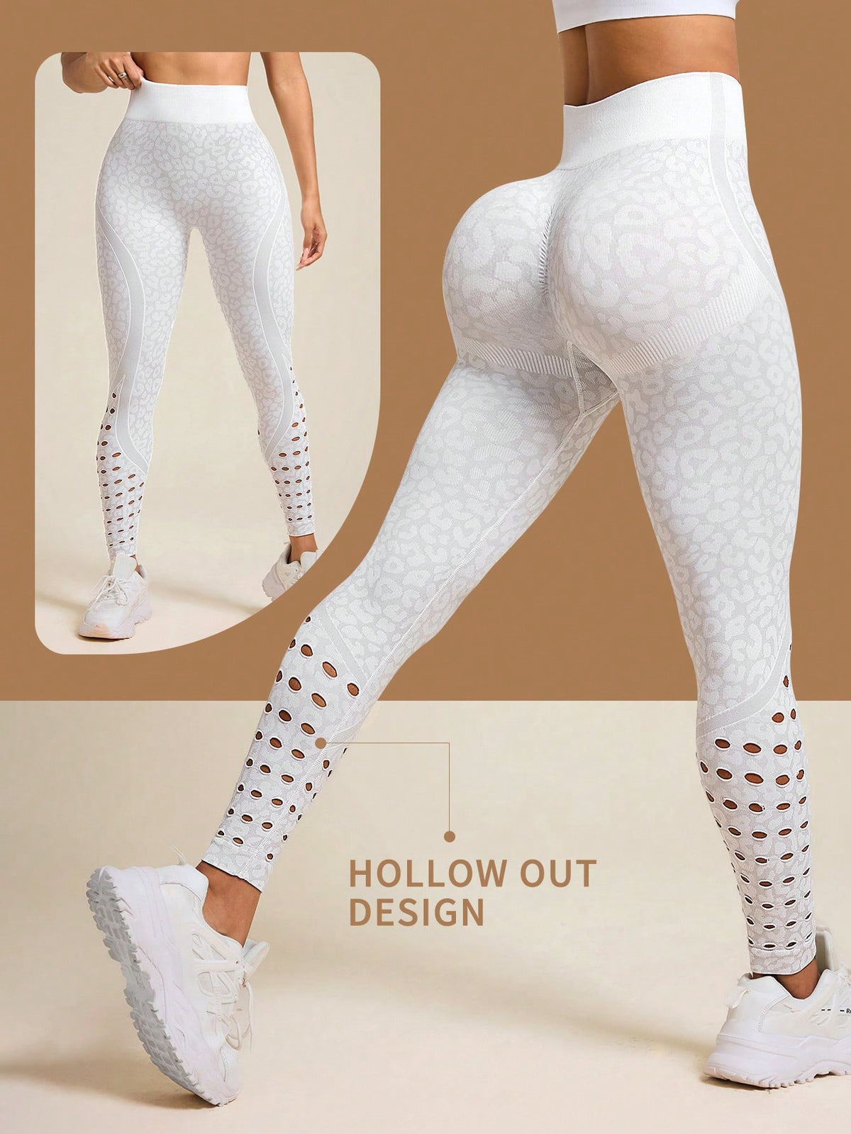 Leopard Print Mesh Cropped Sports Legging