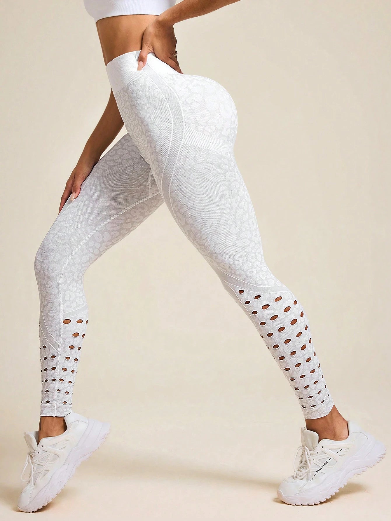Leopard Print Mesh Cropped Sports Legging