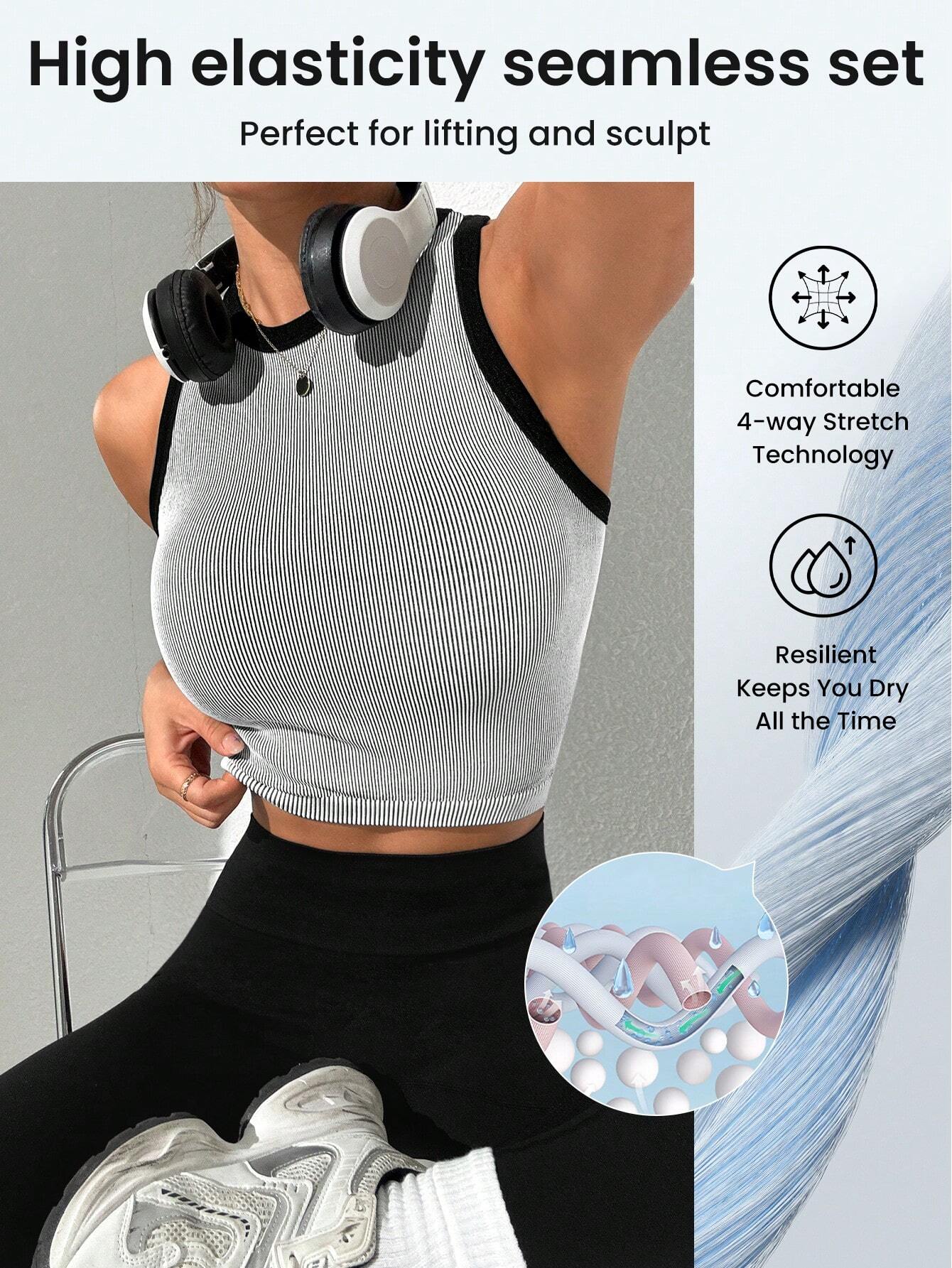 Seam-Free Tank Top And Leggings Sports Set