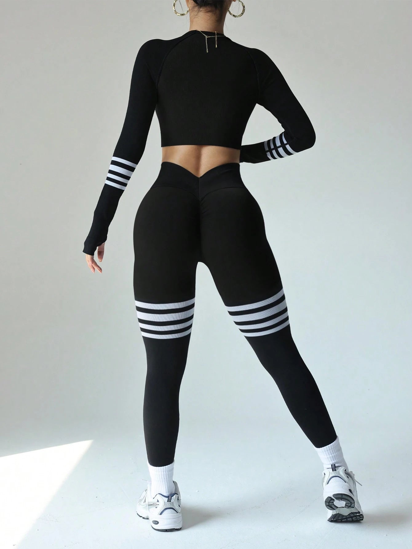 High Elasticity Long Sleeve Top And Pants Yoga Set