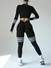 High Elasticity Long Sleeve Top And Pants Yoga Set