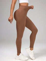 High Waist Squat-Proof Moisture Wicking Ribbing Leggings