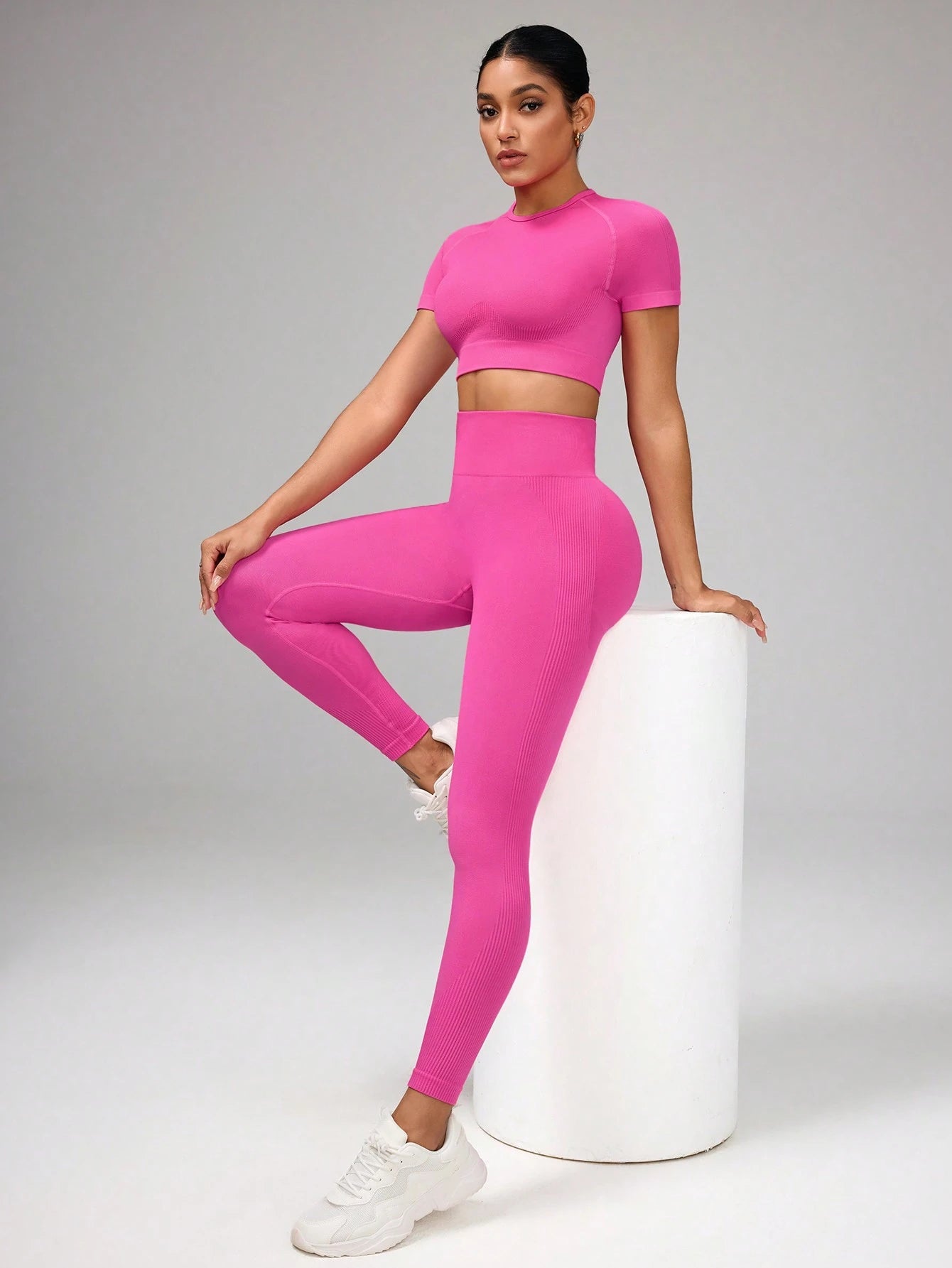 Pink T-Shirt And Pants Yoga Workout set