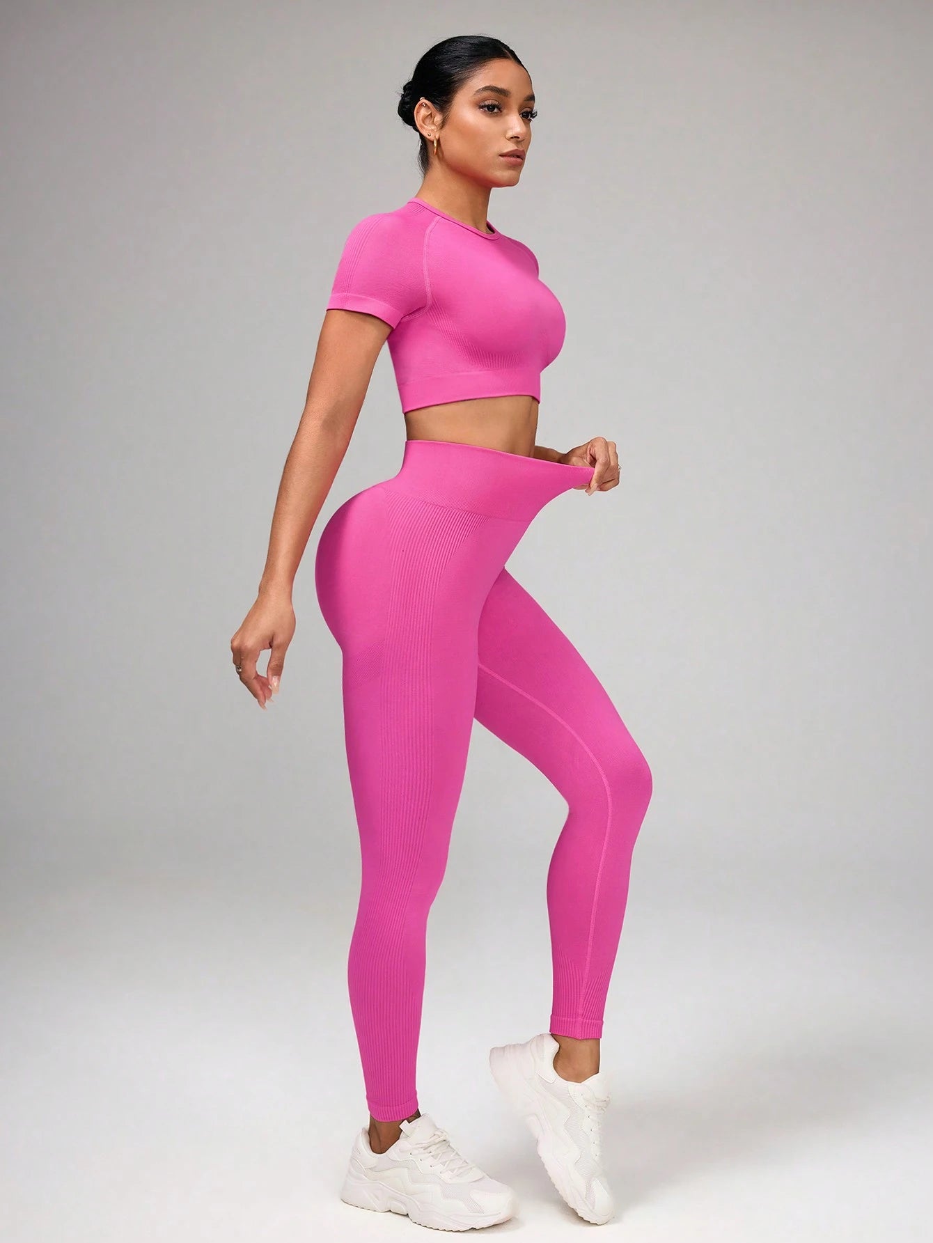 Pink T-Shirt And Pants Yoga Workout set