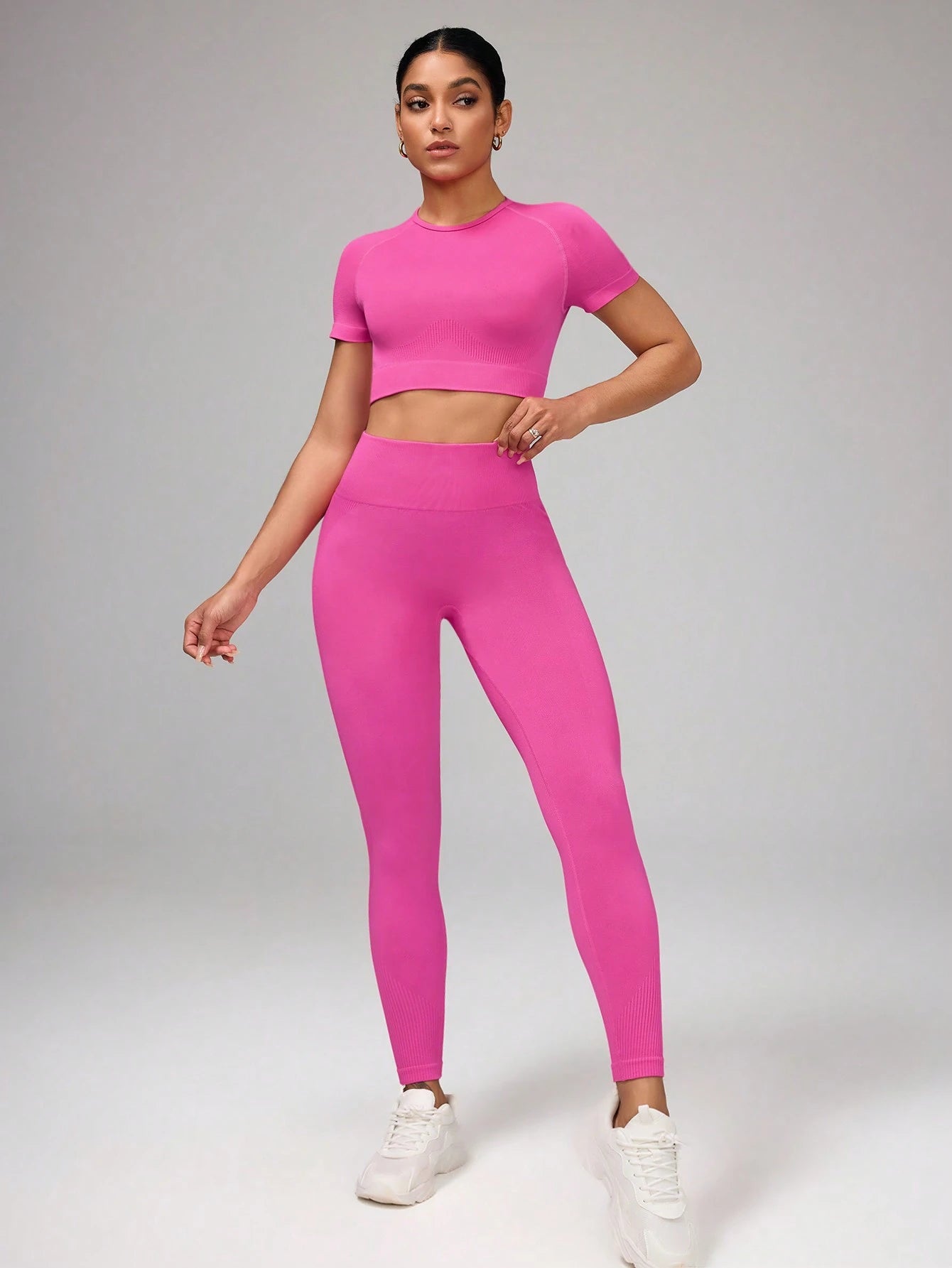 Pink T-Shirt And Pants Yoga Workout set