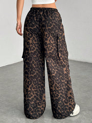 Leopard Print Cargo Trousers
