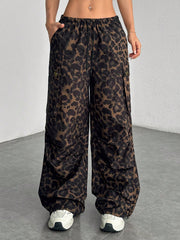 Leopard Print Cargo Trousers
