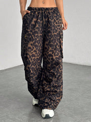 Leopard Print Cargo Trousers