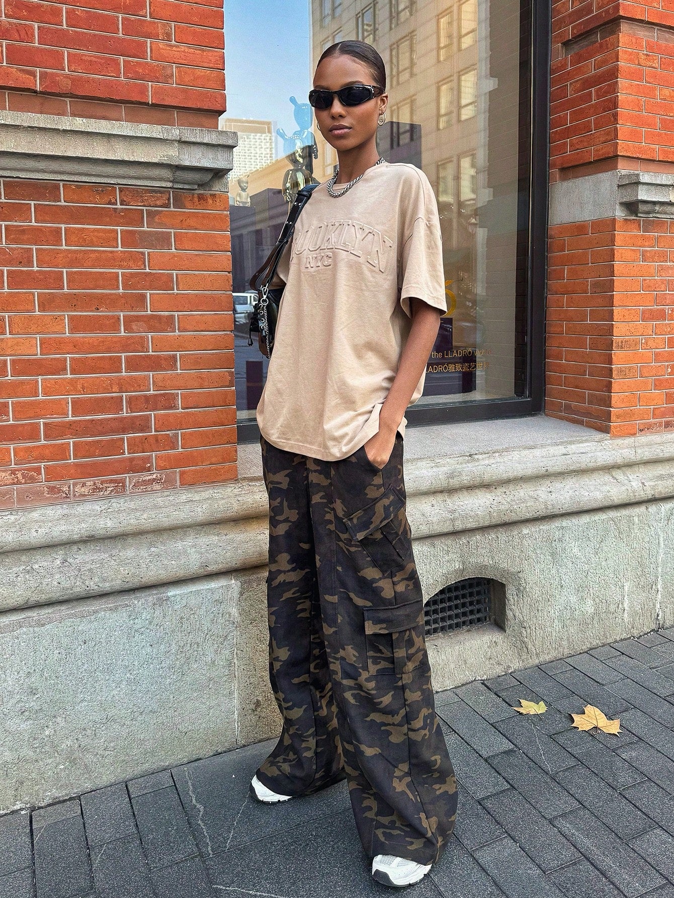 Solid Letter Embossed Drop Shoulder Tee
