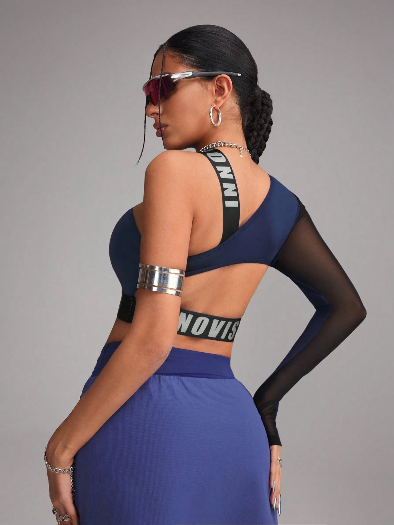 Asymmetrical Cropped- Long Sleeve Sports Sweatshirt
