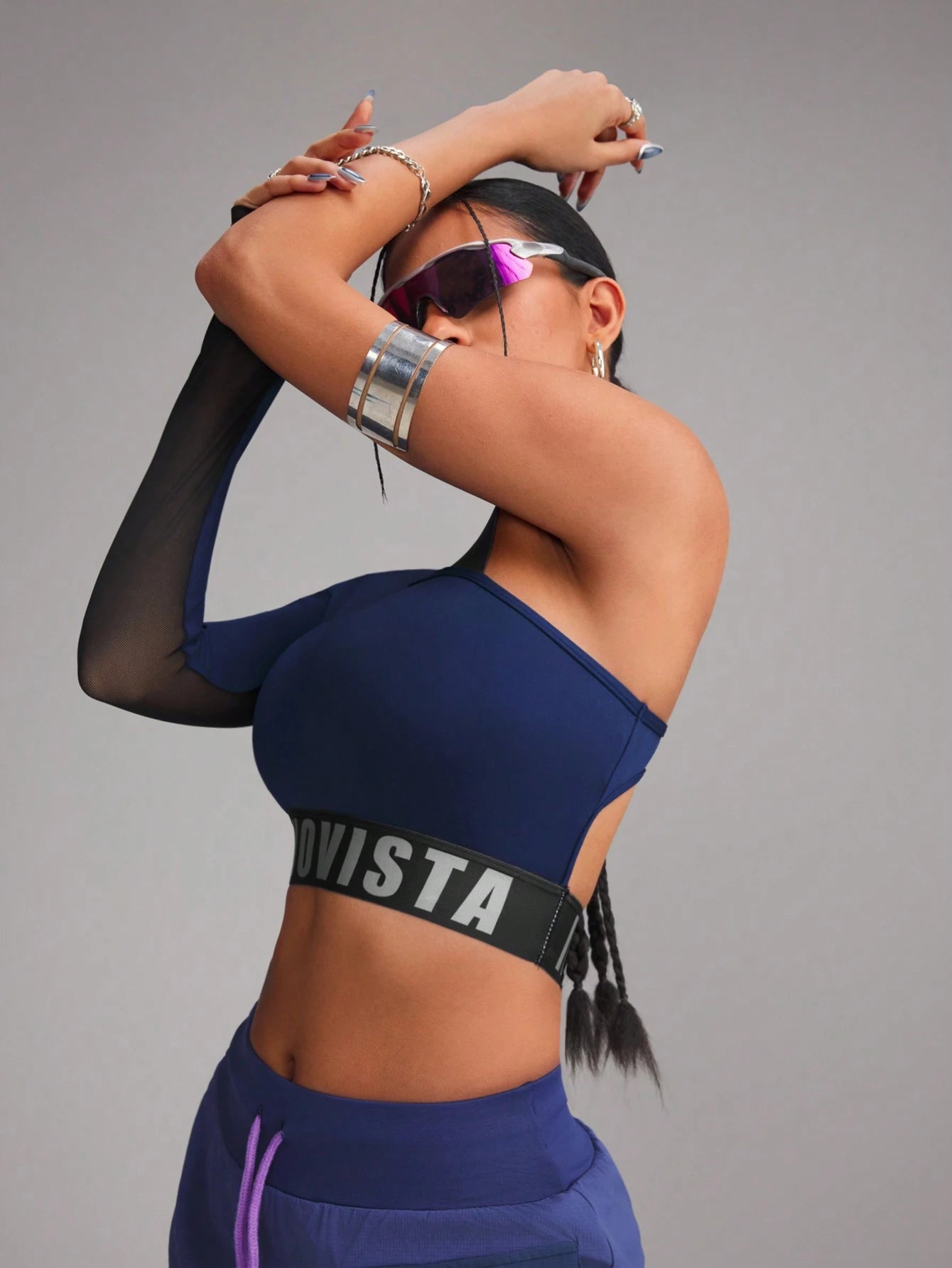 Asymmetrical Cropped- Long Sleeve Sports Sweatshirt
