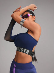 Asymmetrical Cropped- Long Sleeve Sports Sweatshirt