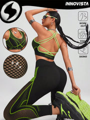 Breathable Mesh Seamless High Elastic Sports Bra